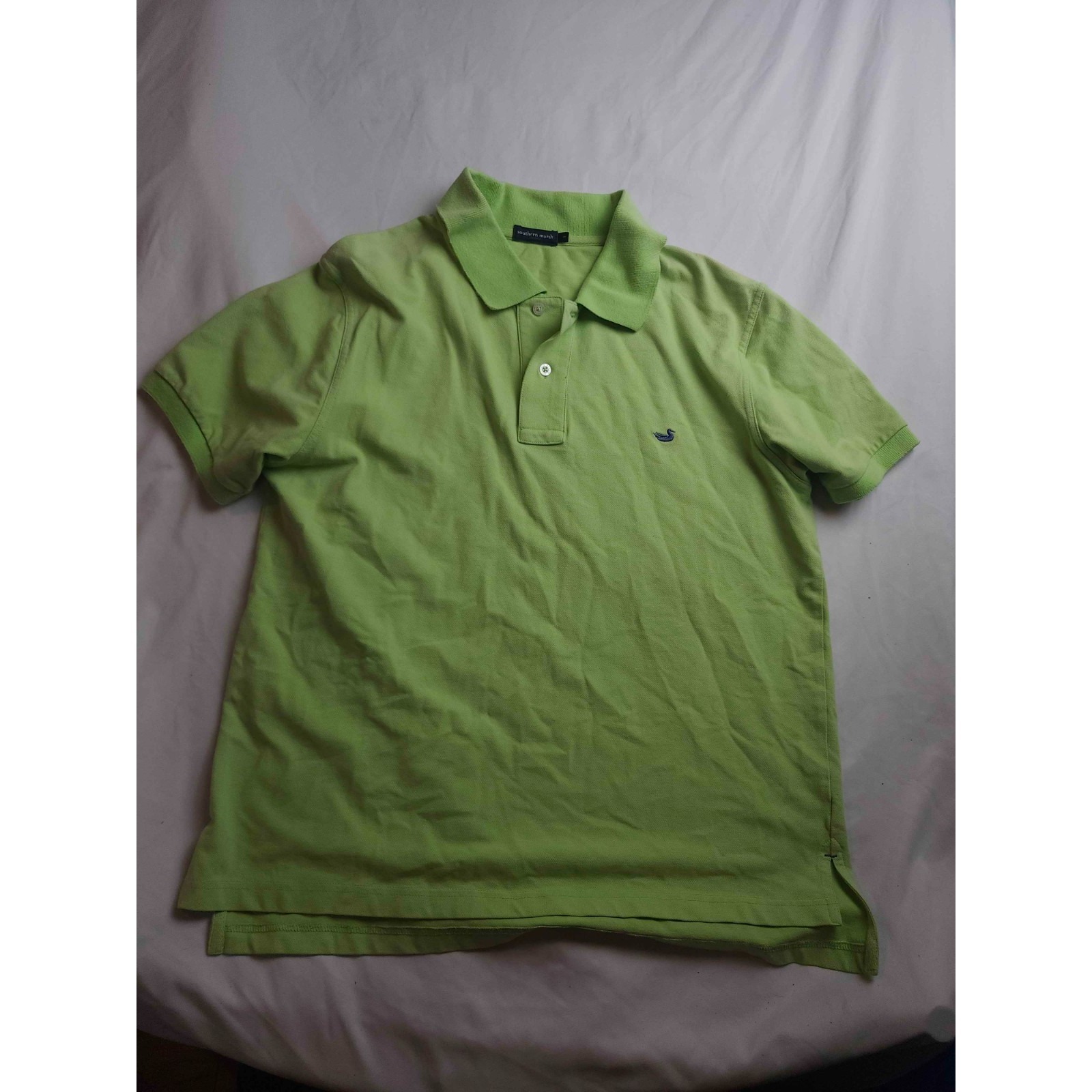 Southern Marsh Polo Shirt Mens Medium Green Knit Short Sleeve Casual Preppy